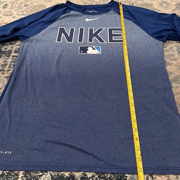 Mens MLB The Nike Athletic Cut Dri-Fit Tee | Medium, Blue - Picture 6 of 8